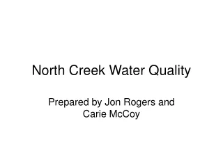North Creek Water Quality