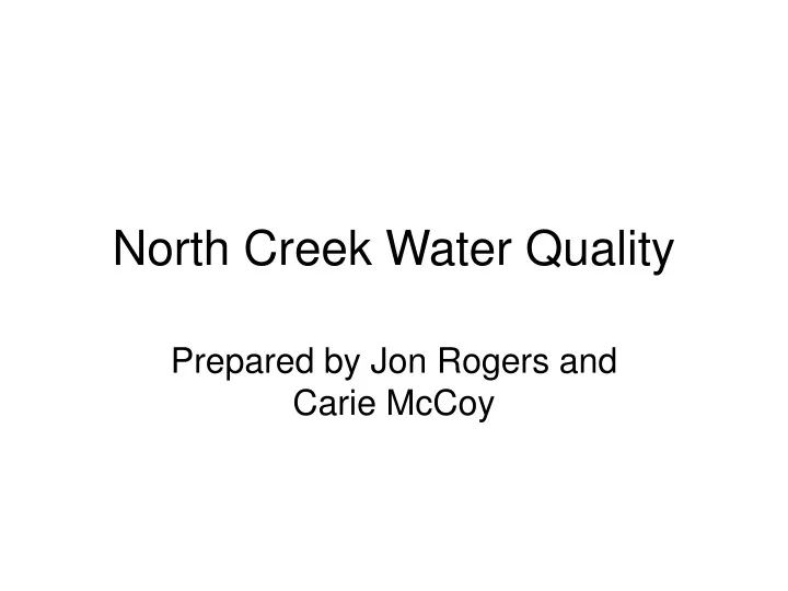 north creek water quality
