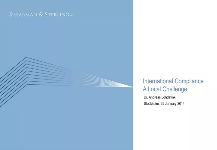 international compliance a local challenge