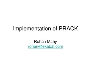 Implementation of PRACK