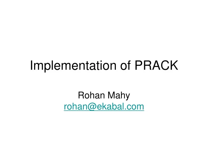 implementation of prack