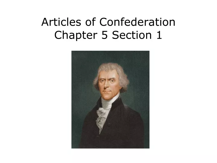 articles of confederation chapter 5 section 1