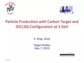 Particle Production with Carbon Target and IDS120j Configuration at 3 GeV