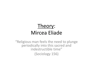 Theory : Mircea Eliade