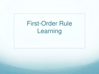 First-Order Rule Learning