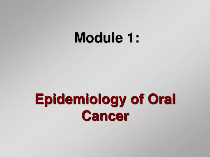 epidemiology of oral cancer