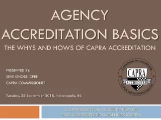 COMMISSION FOR ACCREDITATION  OF PARK and RECREATION AGENCIES  (CAPRA)