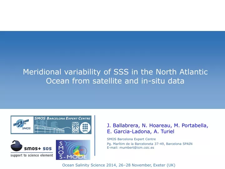 meridional variability of sss in the north