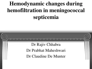 Hemodynamic changes during hemofiltration in meningococcal septicemia