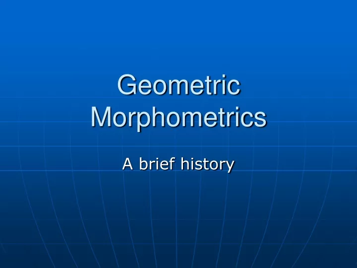 geometric morphometrics