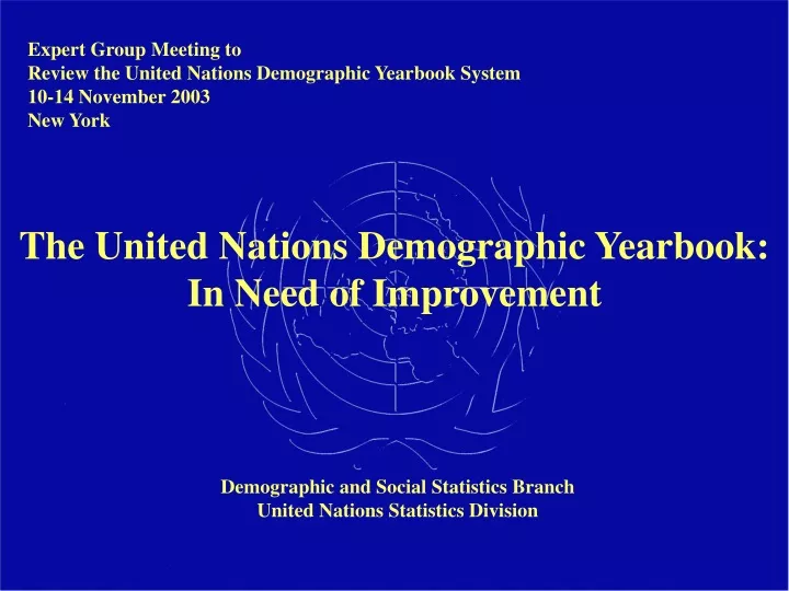 the united nations demographic yearbook in need of improvement