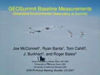 GEOSummit Baseline Measurements (Greenland Environmental Observatory at Summit)
