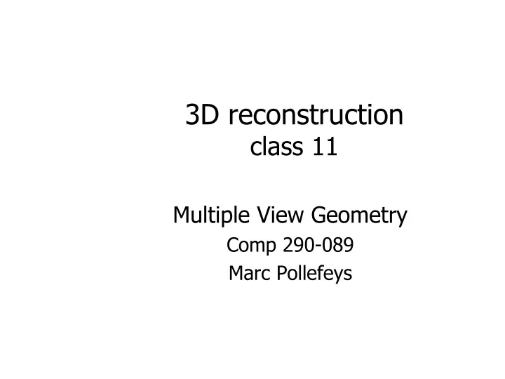 3d reconstruction class 11