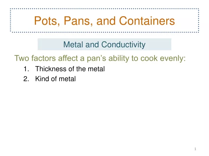 pots pans and containers