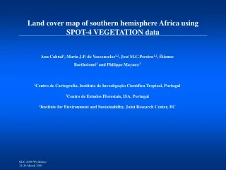 Land cover map of southern hemisphere Africa using SPOT-4 VEGETATION data
