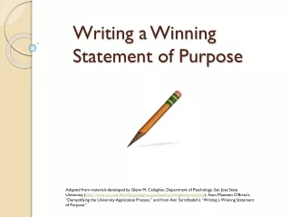 Writing a Winning  Statement of Purpose