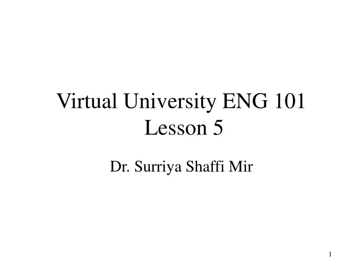 virtual university eng 101 lesson 5