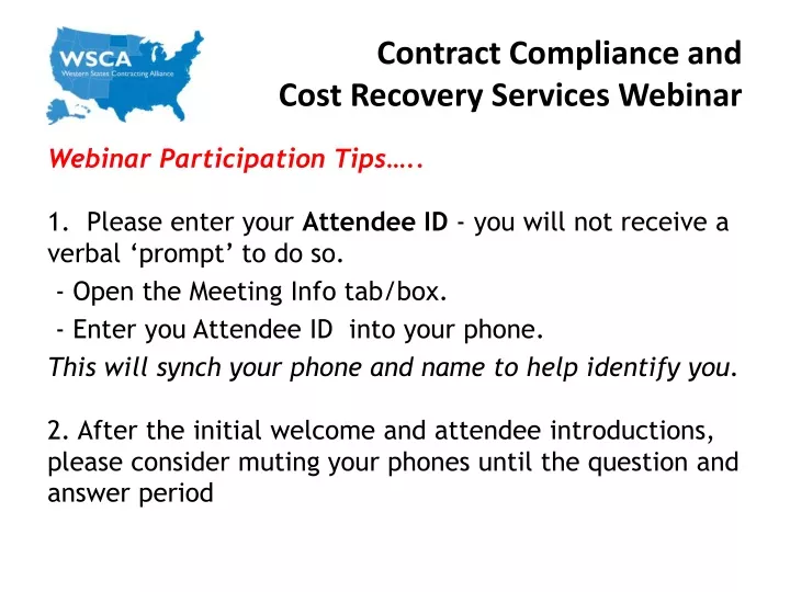 contract compliance and cost recovery services webinar