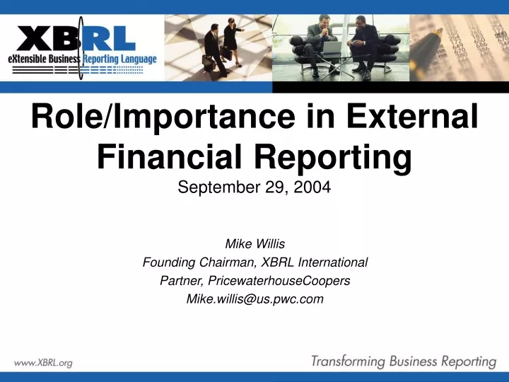 role importance in external financial reporting september 29 2004