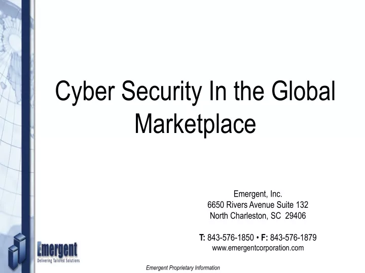 cyber security in the global marketplace