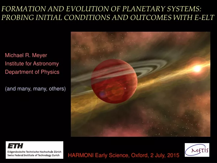 formation and evolution of planetary systems