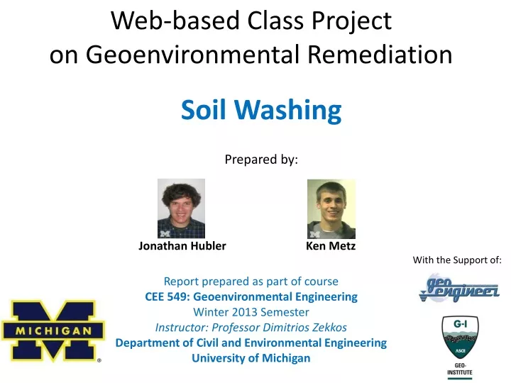 web based class project on geoenvironmental remediation