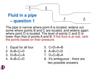 Fluid in a pipe  – question 1