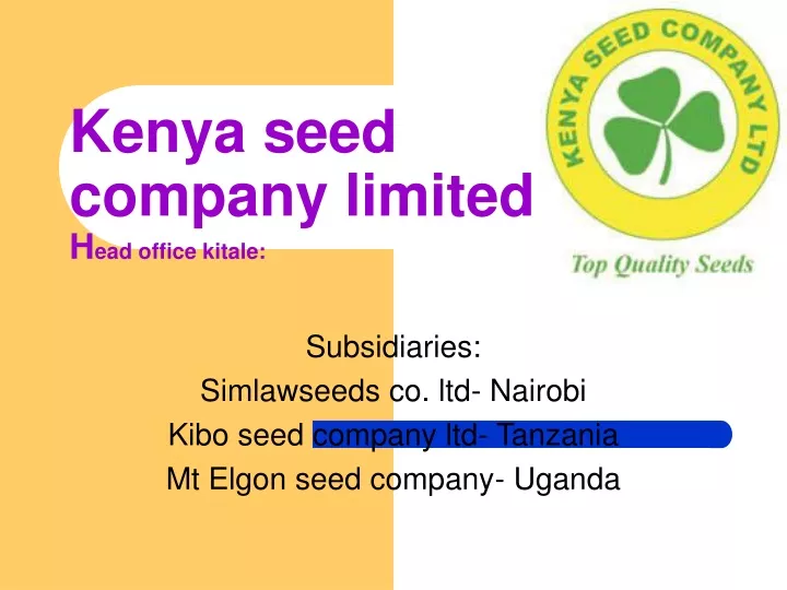 kenya seed company limited h ead office kitale