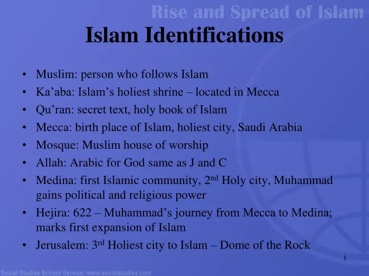 islam identifications