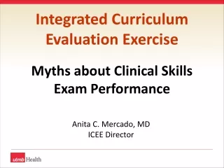 Integrated Curriculum  Evaluation Exercise