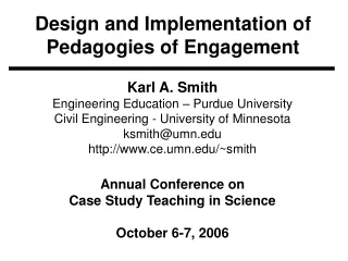 design and implementation of pedagogies of engagement