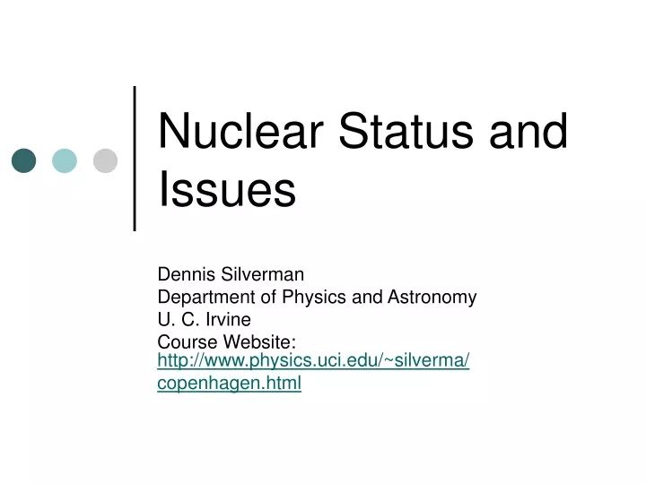 nuclear status and issues