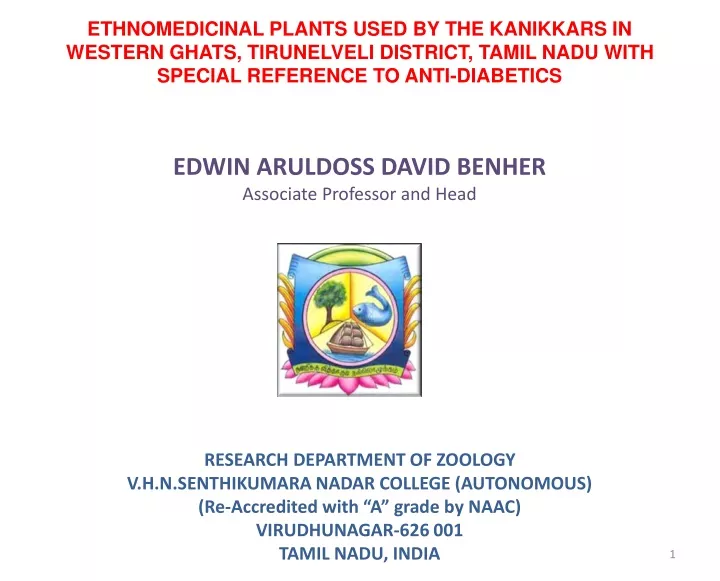 ethnomedicinal plants used by the kanikkars