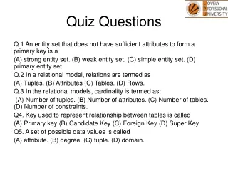 Quiz Questions