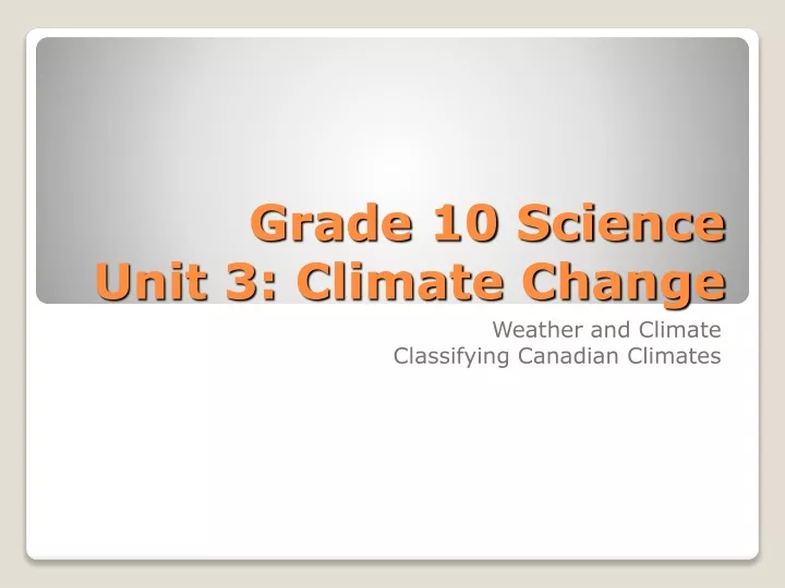 grade 10 science unit 3 climate change