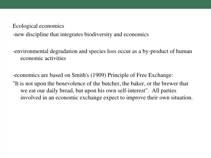 ecological economics new discipline that