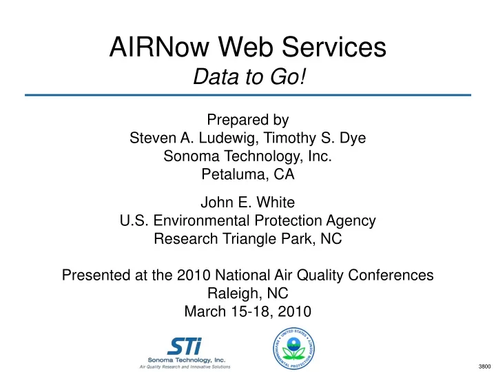 airnow web services data to go