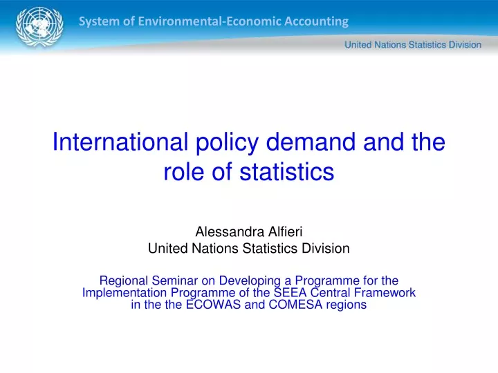 international policy demand and the role of statistics
