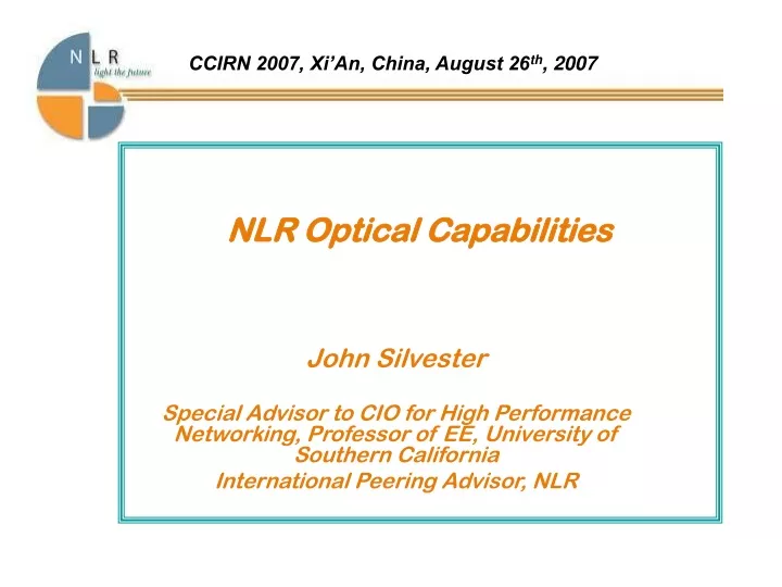 nlr optical capabilities