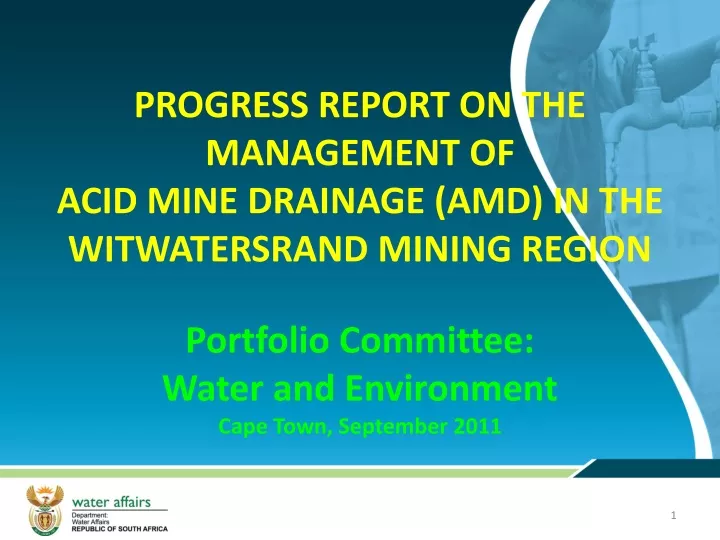 progress report on the management of acid mine