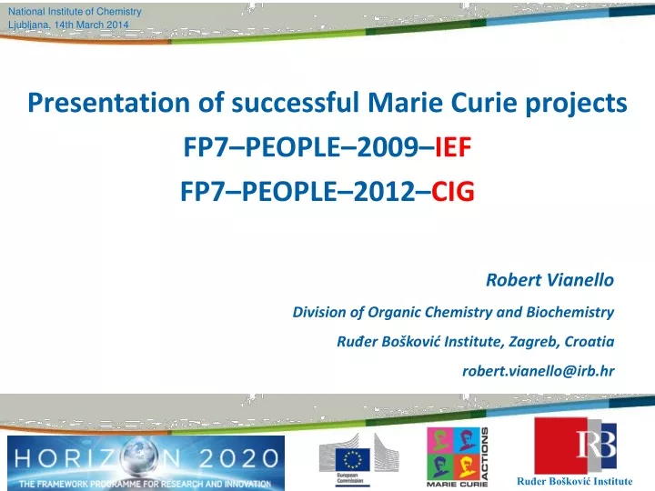 presentation of successful marie curie project