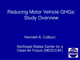 Reducing Motor Vehicle GHGs: Study Overview
