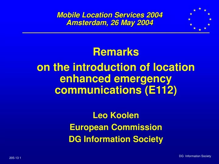 mobile location services 2004 amsterdam 26 may 2004