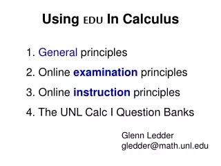 Using  EDU  In Calculus