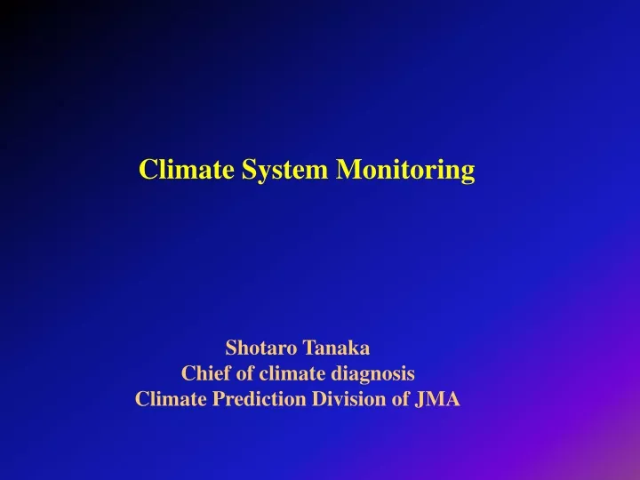 climate system monitoring
