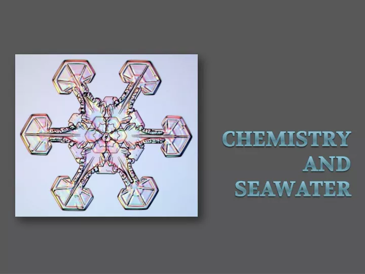 chemistry and seawater