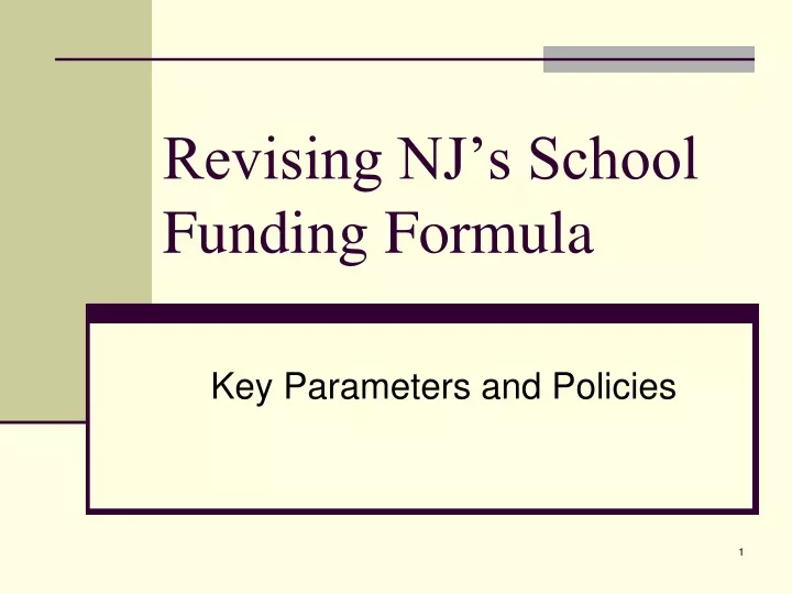 revising nj s school funding formula