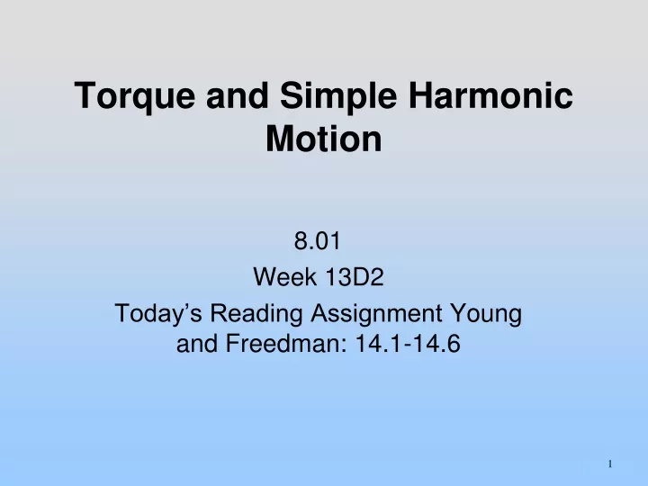 torque and simple harmonic motion