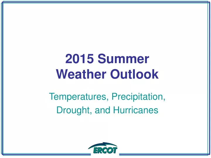2015 summer weather outlook