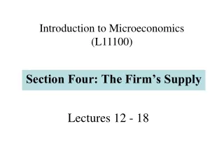 Lectures 12 - 18